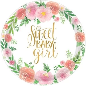 Sweet Baby Girl Paper Plates