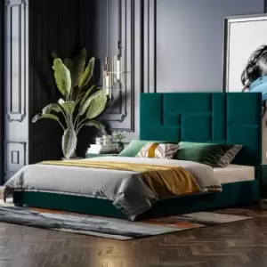 Envisage Trade - Conmo Upholstered Beds - Plush Velvet, Super King Size Frame, Green - Green