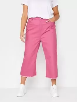 Yours Crop Wide Leg Jean Pink, Size 14, Women