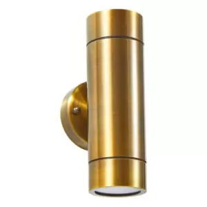 Zink BRAC Outdoor Up and Down Wall Light Brass