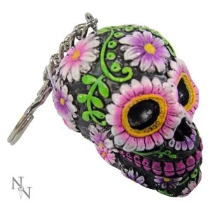 Sugar Petal Pack Of 6 Skull Keyrings