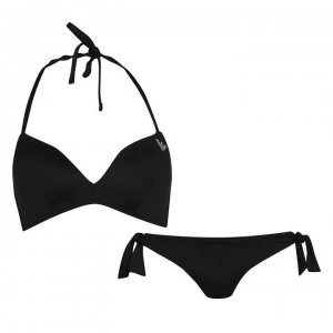 Emporio Armani Logo Triangle Bikini Set Black Size L Women