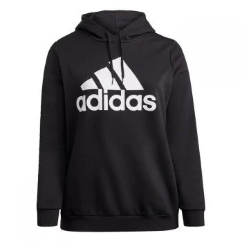 adidas Essentials Logo Fleece Hoodie (Plus Size) Womens - Black / White