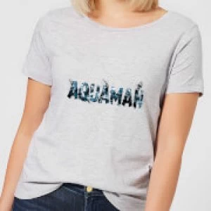 Aquaman Chest Logo Womens T-Shirt - Grey - XXL