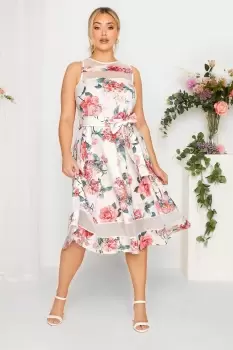 Mesh Floral Skater Dress