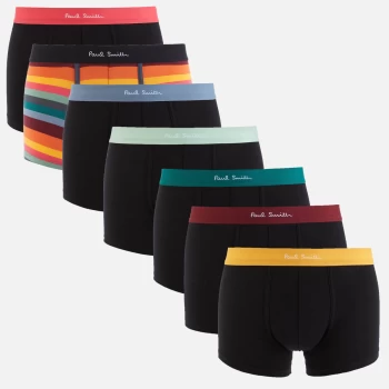 Paul Smith Mens 7-Pack Artist Stripe Mixed Boxer Breifs - Black/Multi - M