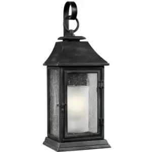 Loops - Outdoor IP44 Wall Light Dark Weathered Zinc LED E27 75W d00952