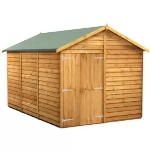 Power Sheds 12 x 8ft Double Door Apex Overlap Dip Treated Windowless Shed