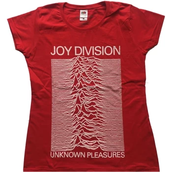 Joy Division - Unknown Pleasures Womens Small T-Shirt - Red