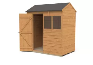 Forest Garden 6 x 4ft Reverse Apex Overlap Dip Treated Shed