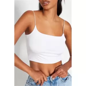 I Saw It First White Slinky Spaghetti Strap Crop Top - White