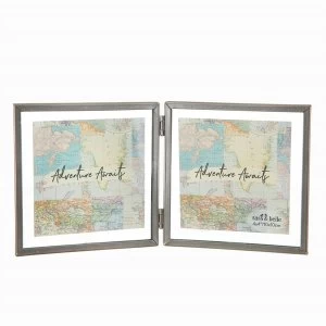 Sass & Belle Graphite Double Photo Frame