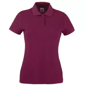 Fruit Of The Loom Womens Lady-Fit 65/35 Short Sleeve Polo Shirt (XS) (Burgundy)