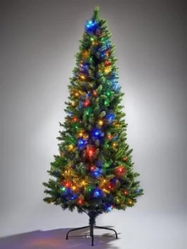 Festive Delamere 7ft Pre-Lit Colour Changing Slim Tree