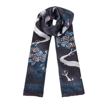 Biba BIBA Printed Silk Scarf - Crane Waves