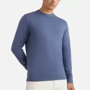 Tommy Hilfiger Mens Pima Organic Cotton & Cashmere Crew Neck Jumper - Faded Indigo - L