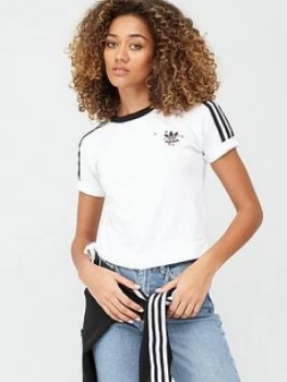 adidas Originals Short Sleeve T-Shirt - White, Size 16, Women