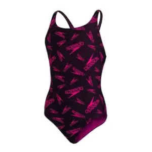 Speedo Boom Logo Medalist Swimsuit Black - Black