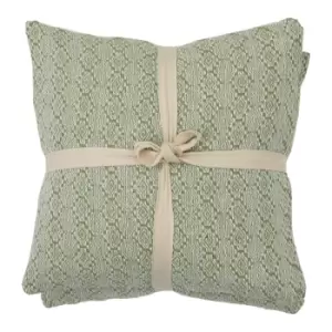 Gallery Interiors Headley Diamond Cushion Green