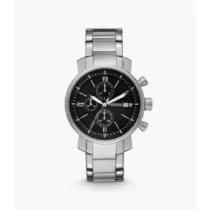 Fossil Mens Rhett Chronograph Stainless Steel Watch - Silver