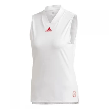 adidas Tennis Match Tank Top Engineered female - White / Scarlet