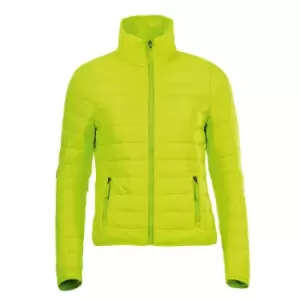 SOLS Womens/Ladies Ride Padded Water Repellent Jacket (M) (Neon Green)