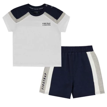 Firetrap Camo T-Shirt and Shorts Set Baby Boys - Navy/White