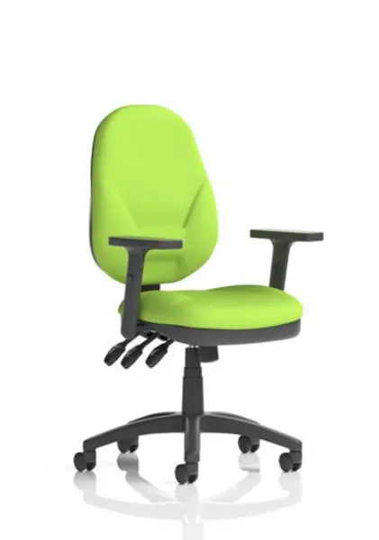 Eclipse XL III Eclipse XL Lever Task Operator Chair Bespoke With Height Adjustable Arms In Lime KCUP0890