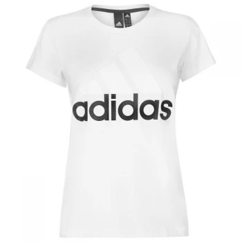 adidas Linear QT T Shirt Ladies - White/Black