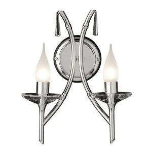 2 Light Indoor Candle Wall Light Polished Nickel, G9