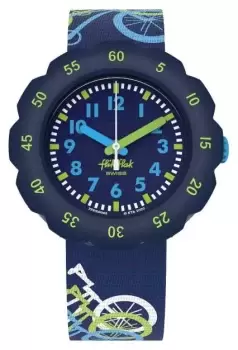 Flik Flak FPSP065 RIDE ALONG Blue Dial Blue Bicycle Watch