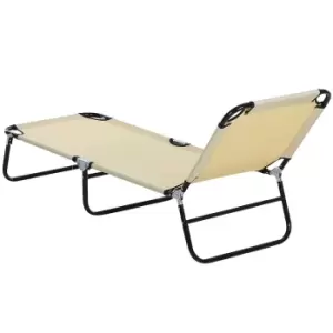 Outsunny Folding Sun Lounger Chair - Beige