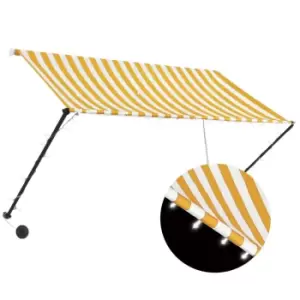 Vidaxl Retractable Awning With LED 250X150cm Yellow And White