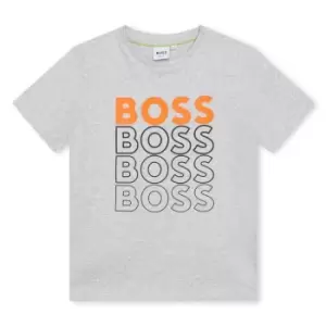 Boss Multi Logo T-Shirt Junior Boys - Grey