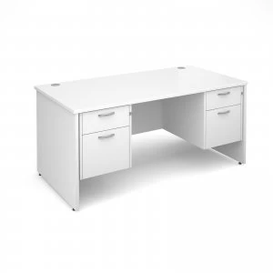 Maestro 25 PL Straight Desk With 2 and 2 Drawer Pedestals 1600mm - whi