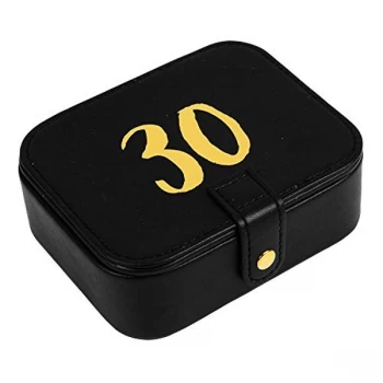 Signography Black Leatherette & Gold Foil Jewellery Box - 30