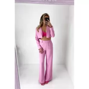 I Saw It First Pink Wide Leg Tailored Trousers - Pink