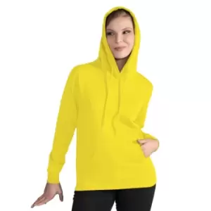 SG Ladies/Womens Plain Hooded Sweatshirt Top / Hoodie (XS) (Yellow)