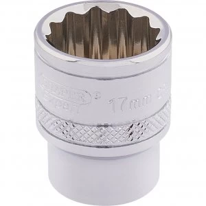 Draper 3/8" Drive Polished Finish Hi Torq Bi Hexagon Socket Metric 3/8" 17mm