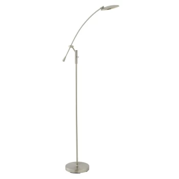 Endon Rico - LED 1 Light Floor Lamp Satin Nickel Plate