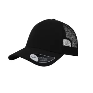 Atlantis Rapper Jersey Mid Visor Trucker Cap (One Size) (Black)