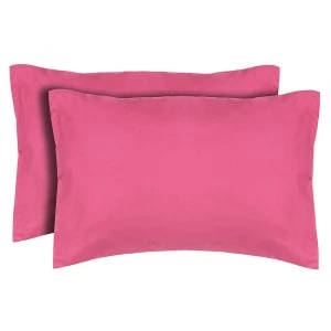 Catherine Lansfield Pair of Non-Iron Housewife Pillowcases - Hot Pink