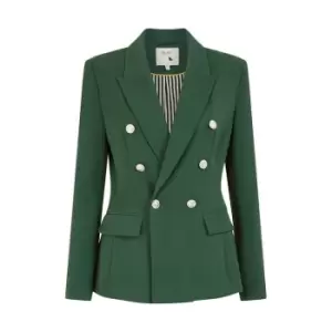 Yumi Khaki Green Blazer With Button Detail - Green