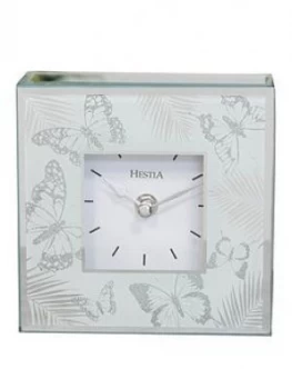 Glass Butterfly Mantel Clock