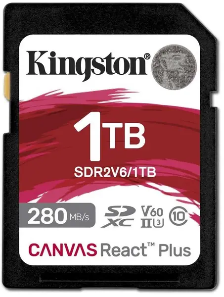 Kingston Technology Kingston Canvas React Plus V60 1TB SDXC Memory Card SDR2V6/1TB