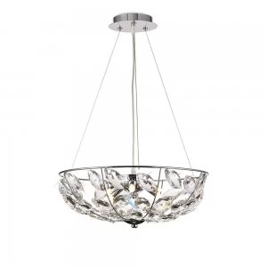 Ceiling Pendant 6 Light G9 Polished Chrome, Crystal