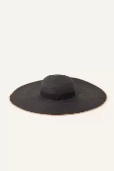 Contrast Trim Floppy Oversized Hat