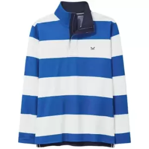 Crew Clothing Mens Padstow Pique Sweat Ecru/Victoria Blue XXL