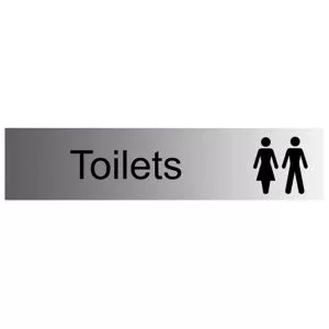 The House Nameplate Company Toilets Self-Adhesive Labels, (H)50mm (W)225mm