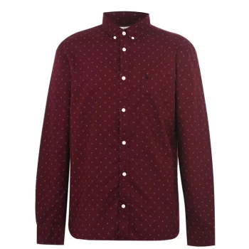 Jack Wills Douglas Oxford Dot Print Shirt - Damson